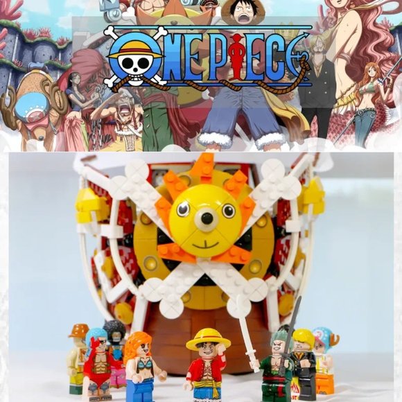 One Piece LARGE 18" Thousand Sunny Boat EPIC Building Blocks Set Luffy Sanji NEW - Picture 2 of 12